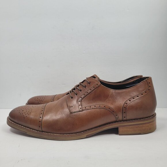 J&M Est 1850 Men’s Brown Leather Wing Tip Dress Shoes 20-1896 US Size 13 - Picture 2 of 8